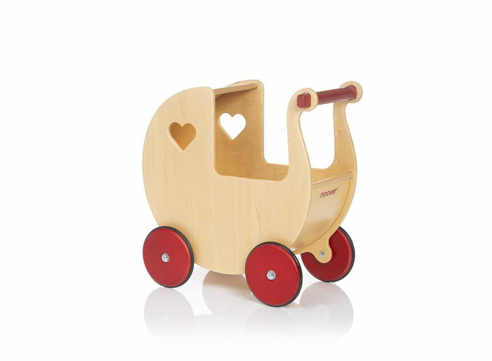 Moover Classic - Traditions Holz Puppenwagen aus Birkenholz - Natural Wood