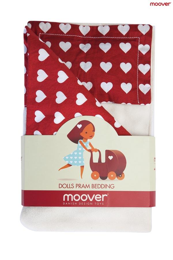 Moover Classic - Dolls Kinderwagen (Kinderwagen) Bettwäsche Set- Rot